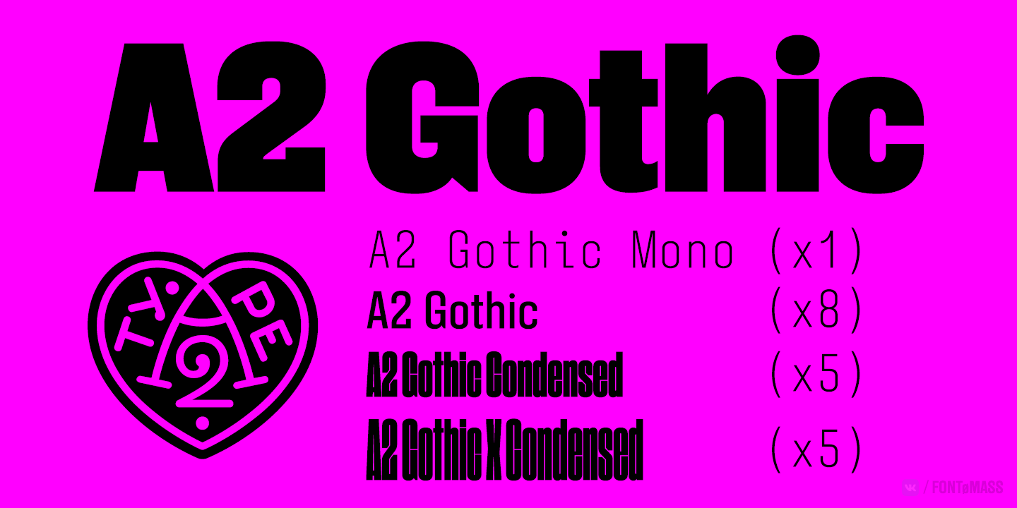 Przykład czcionki A2 Gothic